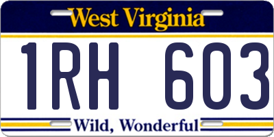 WV license plate 1RH603