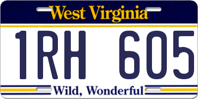 WV license plate 1RH605