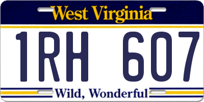 WV license plate 1RH607