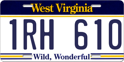 WV license plate 1RH610