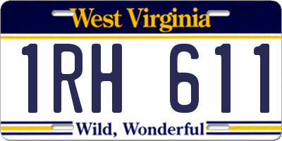 WV license plate 1RH611