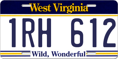 WV license plate 1RH612