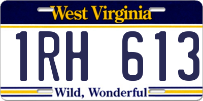 WV license plate 1RH613