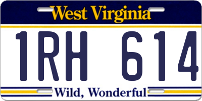 WV license plate 1RH614