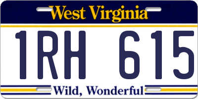 WV license plate 1RH615