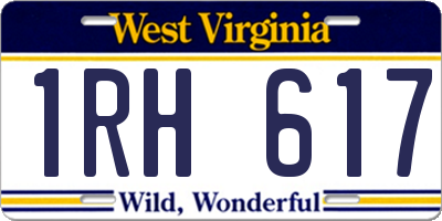WV license plate 1RH617