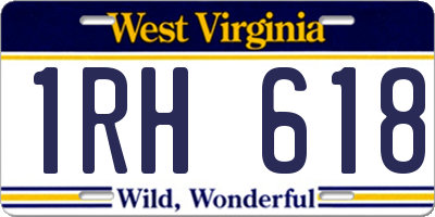 WV license plate 1RH618