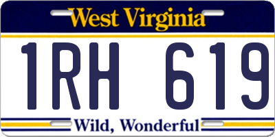 WV license plate 1RH619