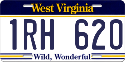 WV license plate 1RH620