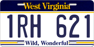 WV license plate 1RH621