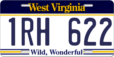 WV license plate 1RH622