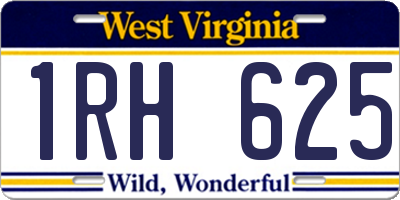 WV license plate 1RH625
