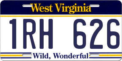 WV license plate 1RH626