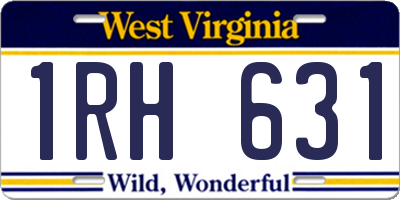 WV license plate 1RH631