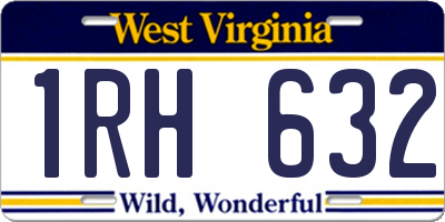 WV license plate 1RH632