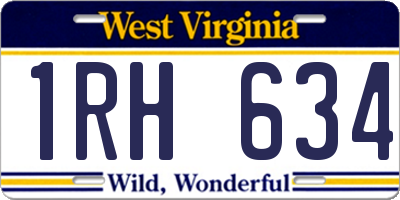 WV license plate 1RH634