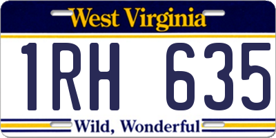 WV license plate 1RH635