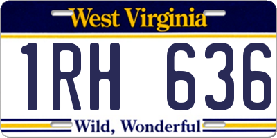 WV license plate 1RH636