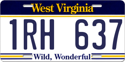 WV license plate 1RH637