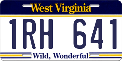 WV license plate 1RH641