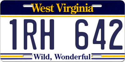 WV license plate 1RH642