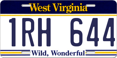 WV license plate 1RH644