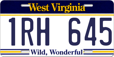 WV license plate 1RH645