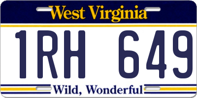 WV license plate 1RH649