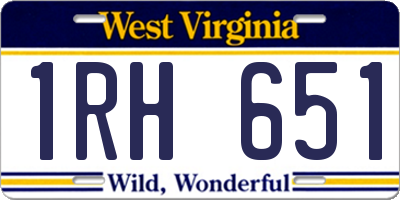 WV license plate 1RH651