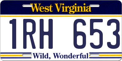 WV license plate 1RH653