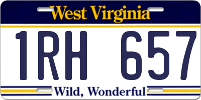 WV license plate 1RH657