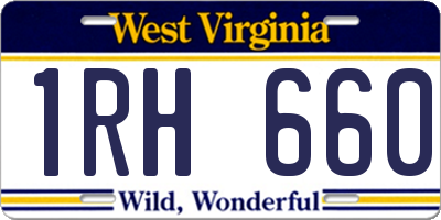 WV license plate 1RH660