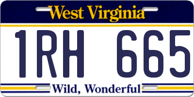 WV license plate 1RH665