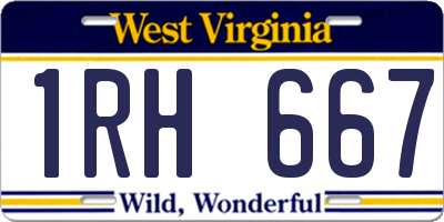 WV license plate 1RH667