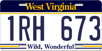 WV license plate 1RH673