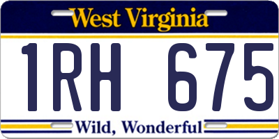 WV license plate 1RH675