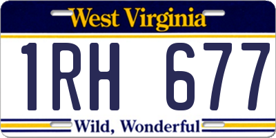 WV license plate 1RH677