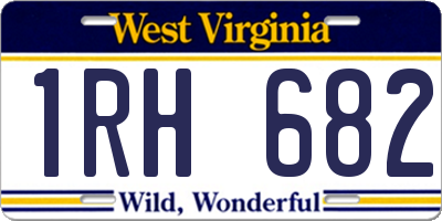 WV license plate 1RH682