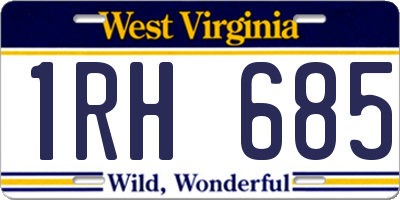 WV license plate 1RH685