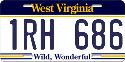 WV license plate 1RH686