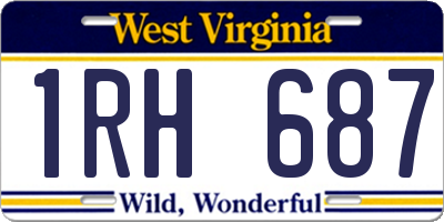WV license plate 1RH687