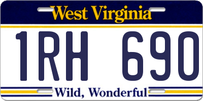 WV license plate 1RH690