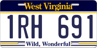 WV license plate 1RH691