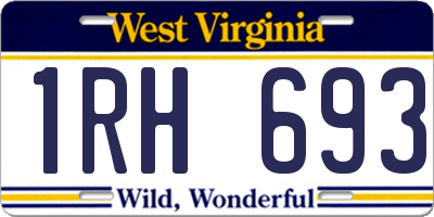 WV license plate 1RH693