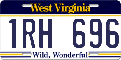 WV license plate 1RH696