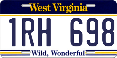 WV license plate 1RH698