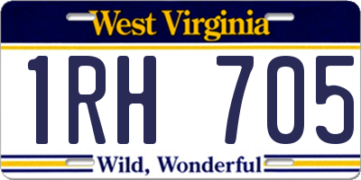 WV license plate 1RH705