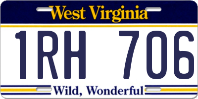 WV license plate 1RH706
