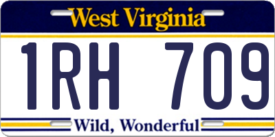 WV license plate 1RH709
