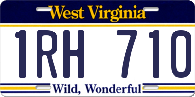 WV license plate 1RH710